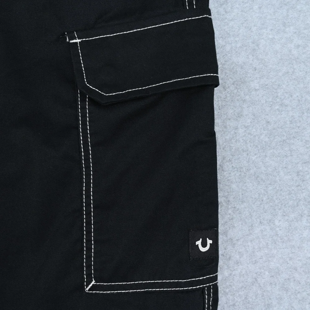 NWT True Religion 36 Black Convertible Cargo Pants Edgy Alternative Streetwear